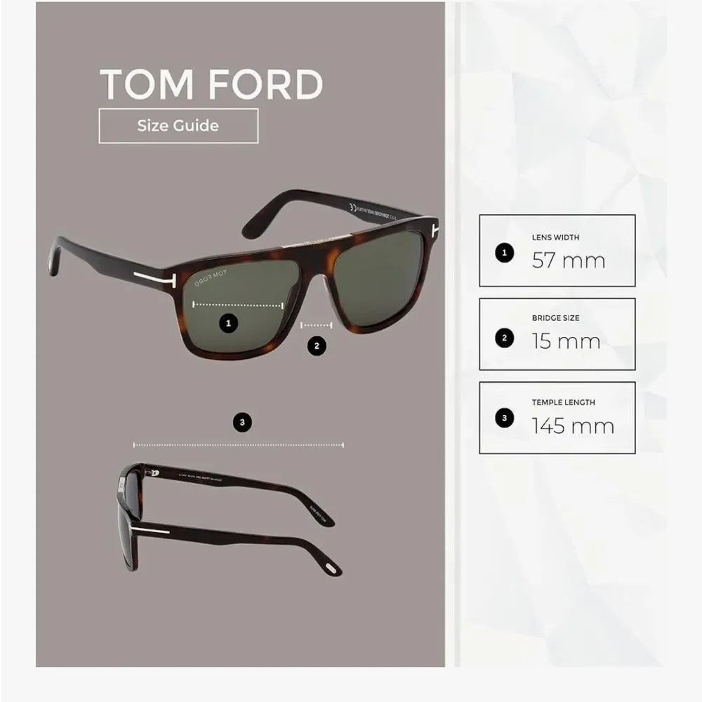 TOM FORD CECILIO-02 TF628 56K UNISEX SUNGLASSES 57-15-145 Case